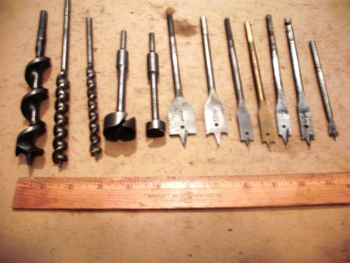 old used tools lot 12  drill bits varius type and sizes