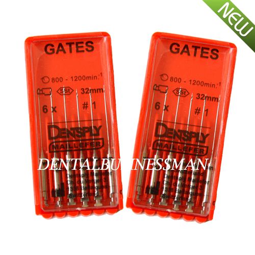 2Packs Dental Dentsply Gates Drills 32 mm Size #1 6/Pack Stainless Steel DBM