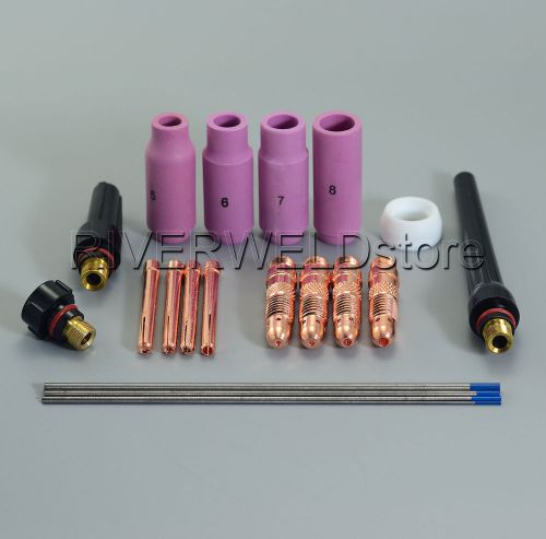 Tig collet 2% lanthanated tungsten kit wp-17 wp-18 wp-26 tig welding torch 20pk for sale