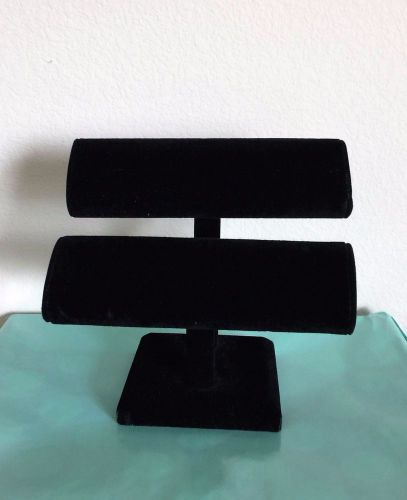 2 Tier Bracelet T-bar Black Velvet