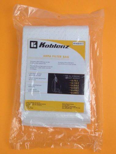 Koblenz 4 Pack HEPA Disposable Vacuum Bags for Upright Vacuums Part 45-0220-01-7