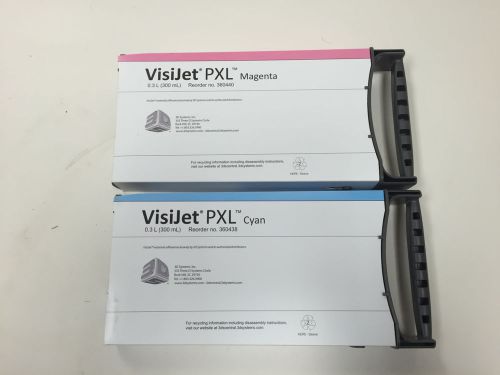 LOT 2  VisiJet PXL MAGENTA &amp; CYAN Cartridges BINDER 3D Systems Projet 660Pro x60