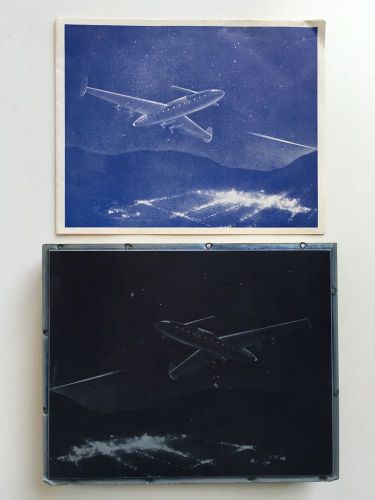 Letterpress Printing Press Etched Magnesium Block Military Airplane War