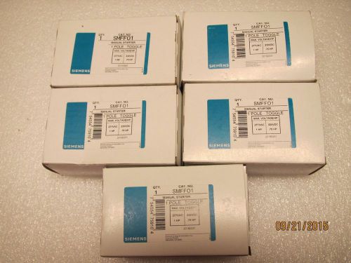 (5) New Siemens SMFF01  Manuel Starter Single Pole Toggle Switches