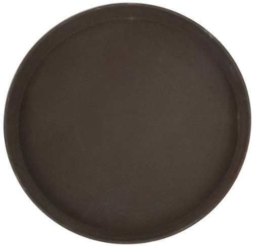 Winco Round Fiberglass Tray with Non-Slip Surface, 16-Inch, Brown