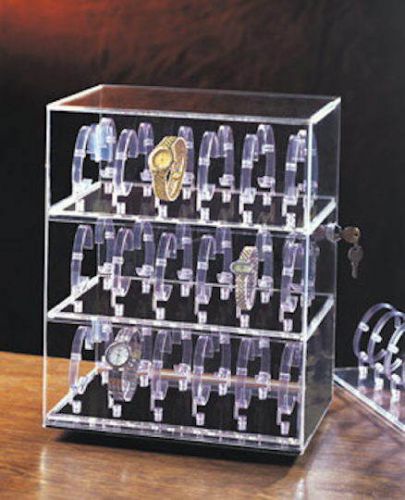 Rotating 36 wrist watch jewelry display acrylic case for sale