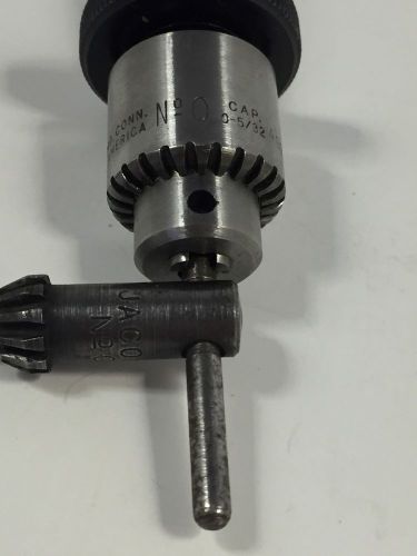 Jacobs small drill chuck no. 0, 0-5/32 a88 machinist tool w/ key for sale