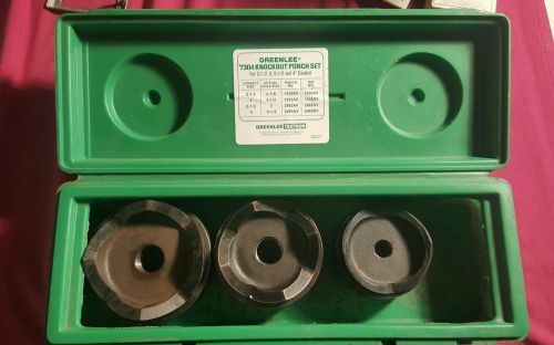 Greenlee 7304 KnockOut Punch Set 3&#034; 3.5&#034; 4&#034; Inch Conduit W/Case nice set