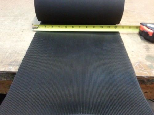 Rib matting roll black 1/4 thk x 12&#034; x 10 ft  free shipping for sale