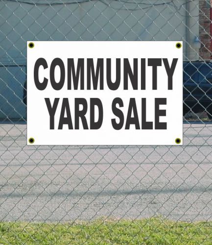 2x3 COMMUNITY YARD SALE Black &amp; White Banner Sign Discount Size &amp; Price