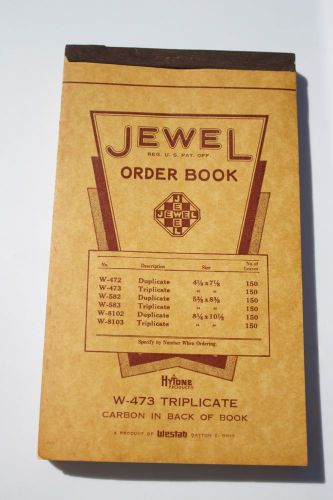 Vintage Order Pad Book Receipt Jewel HyTone Westab Products W-473 Triplicate
