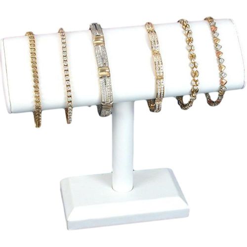 White Oval T-Bar Bangle Bracelet Watch Display Stand
