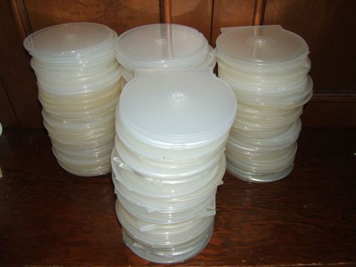 LOT OF 200 CD/DVD CLEAR ROUND CLAMSHELL SLEEVE HOLDERS