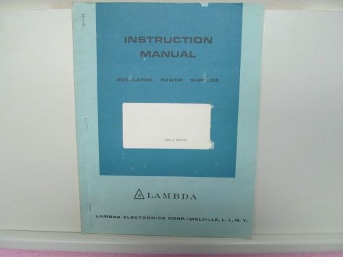 Lambda LCS-4 Series Reg. Power Supplies Instruction Manual w/schematics