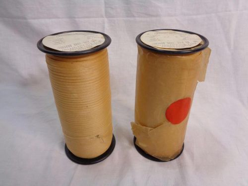 Lot 2 500yd Spools of Vtg Military Waxed Lacing Tape Cordage Gudelace WEIGHT