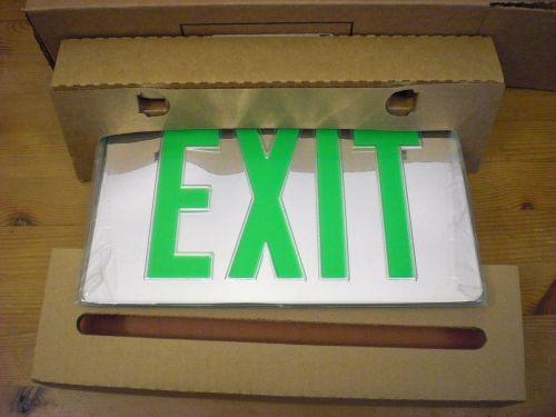 Lithonia lighting led edge lit exit sign green mirrored lrp 2 gmr 120/277 pnl for sale