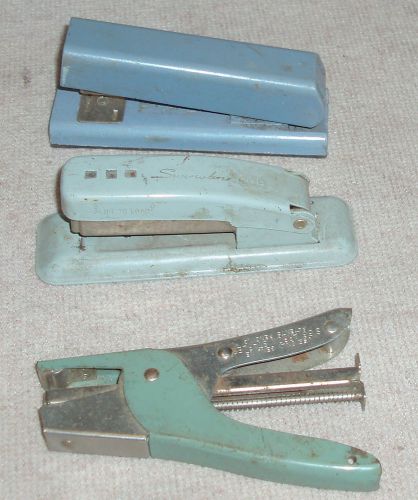 Lot of 3 vintage metalstaplers , Swingline CUB &amp;  Arrow