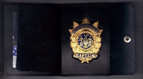 NYPD Captain&#039;s Style Badge Cut-Out &amp; ID Card Snap Wallet (badge not included)