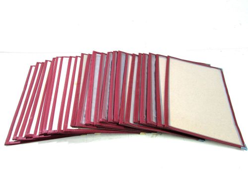 BIFOLD 8-1/2&#034; X 14&#034; BURGUNDY MENU COVER 4 VIEWING SIDES (LOT OF 24) *XLNT*