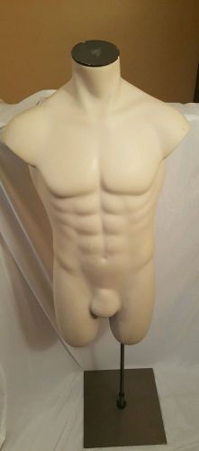 Male Mannequin Torso Hips with Adjustable Metal Stand