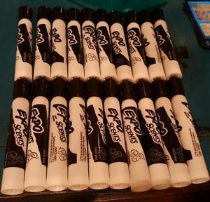 New! Expo Scents Dry Erase Marker Chisel Tip, All Black, Bundle of 20