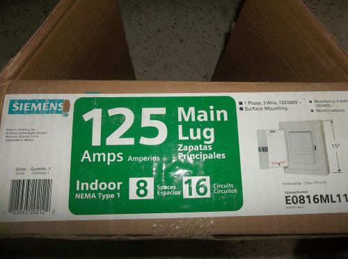 Siemens E0816ML1125S  125 Amp 8 Space Indoor Main Lug Surf Load Center