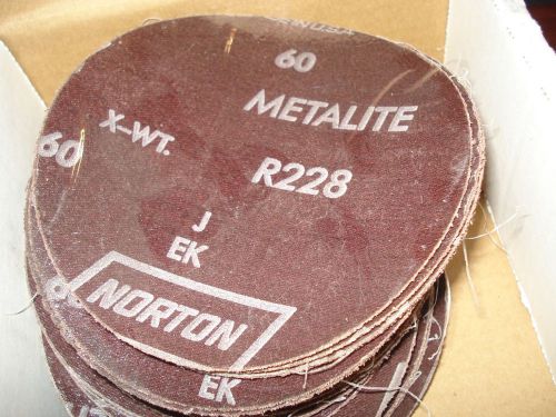 Norton Adhesive Backed PSA Discs 5&#034; A/O 60G, R228 Medium, QTY 50, 36586 |LH3|RL
