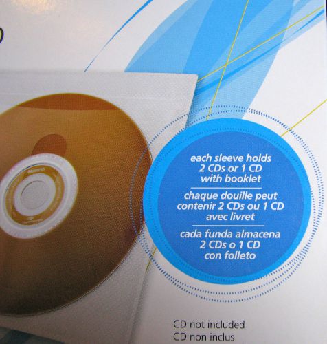 Pack of 50 CD Sleeves  =  NEW in BOX Office Max Holds 2 CDs each