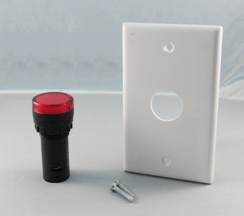 Ledandon led 22mm indicator light with wall plate, 120vac red for sale
