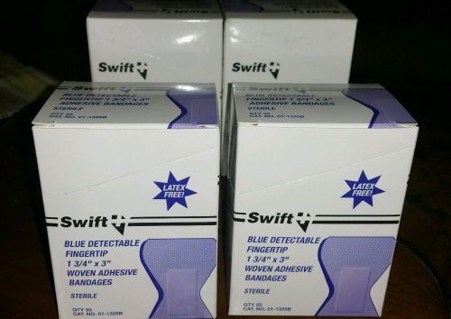 LOT of SWIFT 01-1325B Metal Detectable Bandages 1 3/4&#034;x3&#034;, Blue 4 pks of 25