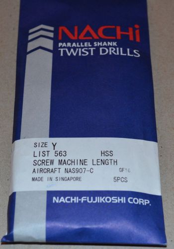 5 Pcs NACHI &#034;Y&#034; Screw Machine Length - Aircraft style -  Black Oxide  HSS Drills