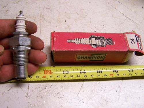 NOS CHAMPION 34 Long Reach Spark Plug Hit Miss Gas Maytag Engine Tractor NICE!!