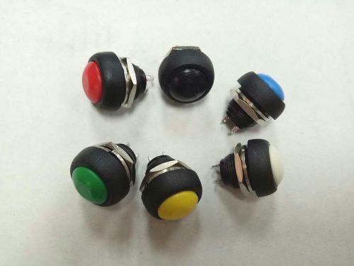 6pcs 6 color Momentary Push Button Horn Switch OFF (ON) Car Dashboard Boat 12V