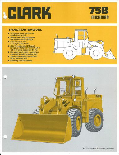 Equipment Brochure - Clark - Michigan - 75B - Wheel Loader - c1980 (E3093)