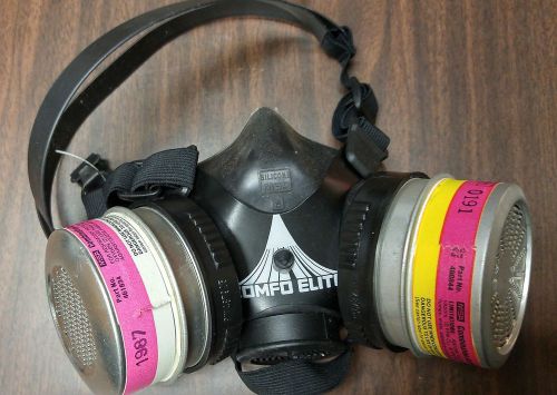MSA Comfo Half Face Mask Dual Cartridge Respirator 487905 w/ Expired Cartrages