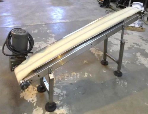 8 inch wide x 64 inch long stainless steel incline white belt conveyor for sale