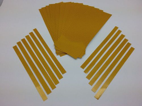 [YELLOW REFLECTIVE] Tape Strips (12)  8&#034; x 3&#034; &amp; (12)  6 1/2&#034; x1/2&#034;   (24) Total