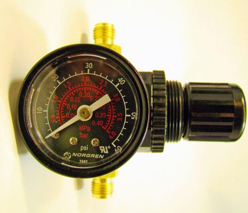 Norgren r-44-221-rnea minature pressure regulator 0-60 psi gauge w/fittings for sale