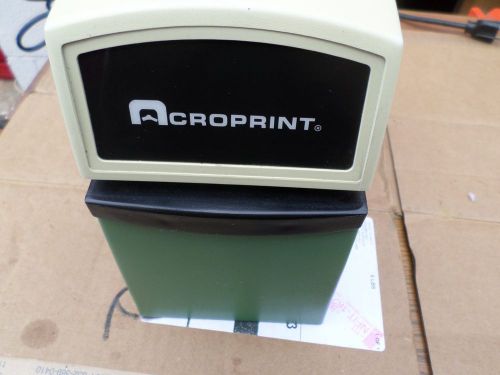 HIgh Volume Commercial  Acroprint Time Clock ET with upper plate/ comes with key