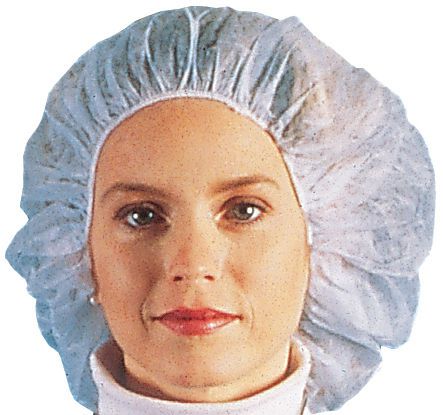 Nurse/Bouffant Cap (Hairnets), White, Box of 100 Pieces Size 21&#034;