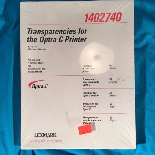 NEW Unopened LEXMARK OPTRA C TRANSPARENCIES LETTER 1402740 50 Sheets