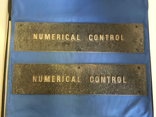 NUMERICAL CONTROL METAL MACHINISTS SIGNS PAIR OF 2 VINTAGE NUMERICAL CONTROL