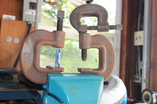 Three Armstrong Drop Forged Welders HEAVY SERVICE C-CLAMP, Two No 2 &amp; One No 1