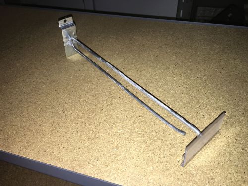 Slatwall scanner hook 12 inch zinc lot of 100 with label holder for sale
