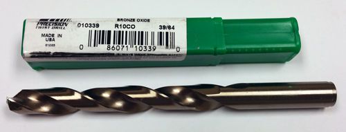 39/64&#034; COBALT JOBBER LENGTH DRILL, 5-3/16&#034; LOF, 7-1/8&#034; OAL, PTD R10CO 10339