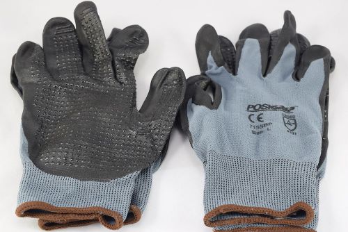 PosiGrip 715SBP Size L Dot Coated Palm Gray Nylon No Slip Grip Work Gloves
