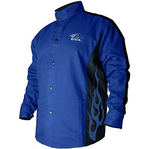 NEW BLACK STALLION BSX® FR Welding Coat - Roy. Blue/Black - XL