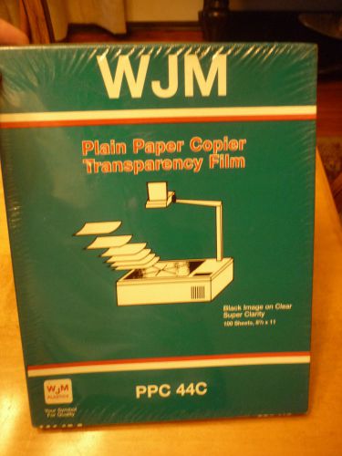 WJM Transparency Film For Plain Paper Copiers PPC 44C 100 Sheets NIP SEALED