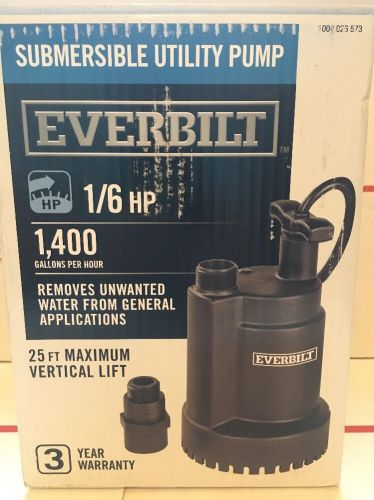 Everbilt 1/6 hp 1400 gph submersible utility water pump ut00801 pools ponds for sale