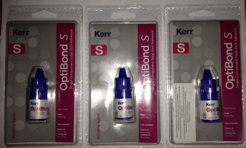 3 X Kerr Optitibond S Total-etch DentAL Adhesive bonding agent, free shipping
